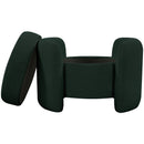  Manufacturer Color_Green -- Horizon Green Boucle Fabric Upholstered Ottoman IMAGE 4