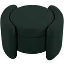  Manufacturer Color_Green -- Horizon Green Boucle Fabric Upholstered Ottoman IMAGE 6