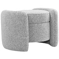  Manufacturer Color_Grey -- Horizon Grey Boucle Fabric Upholstered Ottoman IMAGE 1