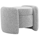 Meridian Horizon Fabric Ottoman 115Grey IMAGE 1