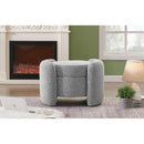  Manufacturer Color_Grey -- Horizon Grey Boucle Fabric Upholstered Ottoman IMAGE 2