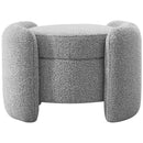  Manufacturer Color_Grey -- Horizon Grey Boucle Fabric Upholstered Ottoman IMAGE 3