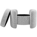  Manufacturer Color_Grey -- Horizon Grey Boucle Fabric Upholstered Ottoman IMAGE 4