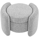  Manufacturer Color_Grey -- Horizon Grey Boucle Fabric Upholstered Ottoman IMAGE 6