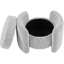  Manufacturer Color_Grey -- Horizon Grey Boucle Fabric Upholstered Ottoman IMAGE 7