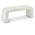  Color_Cream -- Meridian Arc Boucle Fabric Upholstered Bench IMAGE 1