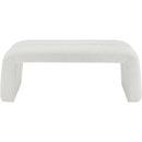  Color_Cream -- Meridian Arc Boucle Fabric Upholstered Bench IMAGE 3