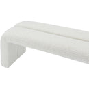  Color_Cream -- Meridian Arc Boucle Fabric Upholstered Bench IMAGE 4