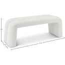  Color_Cream -- Meridian Arc Boucle Fabric Upholstered Bench IMAGE 5