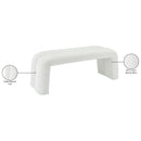  Color_Cream -- Meridian Arc Boucle Fabric Upholstered Bench IMAGE 6