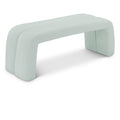  Color_Mint -- Arc Mint Boucle Fabric Upholstered Bench IMAGE 1