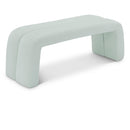  Color_Mint -- Arc Mint Boucle Fabric Upholstered Bench IMAGE 1