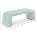  Color_Mint -- Arc Mint Boucle Fabric Upholstered Bench IMAGE 5