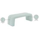  Color_Mint -- Arc Mint Boucle Fabric Upholstered Bench IMAGE 6