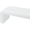  Color_White -- Arc White Boucle Fabric Upholstered Bench IMAGE 4