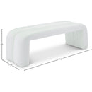  Color_White -- Arc White Boucle Fabric Upholstered Bench IMAGE 5