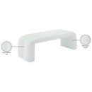  Color_White -- Arc White Boucle Fabric Upholstered Bench IMAGE 6