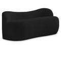  Color_Black -- Meridian Flair Boucle Fabric Upholstered Bench IMAGE 1