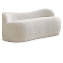  Color_Cream -- Flair Cream Boucle Fabric Upholstered Bench IMAGE 1