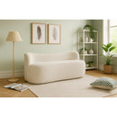  Color_Cream -- Flair Cream Boucle Fabric Upholstered Bench IMAGE 2