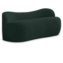  Color_Green -- Flair Green Boucle Fabric Upholstered Bench IMAGE 1