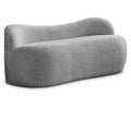  Color_Grey -- Flair Grey Boucle Fabric Upholstered Bench IMAGE 1