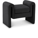  Color_Black -- Meridian Stylus Boucle Fabric Upholstered Bench IMAGE 1