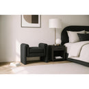  Color_Black -- Meridian Stylus Boucle Fabric Upholstered Bench IMAGE 2