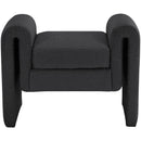  Color_Black -- Meridian Stylus Boucle Fabric Upholstered Bench IMAGE 3