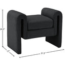  Color_Black -- Meridian Stylus Boucle Fabric Upholstered Bench IMAGE 6