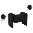  Color_Black -- Meridian Stylus Boucle Fabric Upholstered Bench IMAGE 7