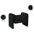 Meridian Stylus Black Boucle Fabric Bench IMAGE 7