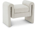  Color_Cream -- Stylus Cream Boucle Fabric Upholstered Bench IMAGE 1