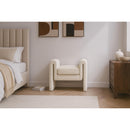  Color_Cream -- Stylus Cream Boucle Fabric Upholstered Bench IMAGE 2