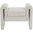  Color_Cream -- Stylus Cream Boucle Fabric Upholstered Bench IMAGE 3