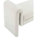  Color_Cream -- Stylus Cream Boucle Fabric Upholstered Bench IMAGE 5
