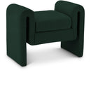  Color_Green -- Stylus Green Boucle Fabric Upholstered Bench IMAGE 1