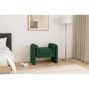  Color_Green -- Stylus Green Boucle Fabric Upholstered Bench IMAGE 2