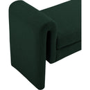  Color_Green -- Stylus Green Boucle Fabric Upholstered Bench IMAGE 5