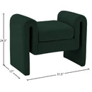  Color_Green -- Stylus Green Boucle Fabric Upholstered Bench IMAGE 6