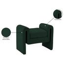  Color_Green -- Stylus Green Boucle Fabric Upholstered Bench IMAGE 7