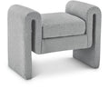  Color_Grey -- Stylus Grey Boucle Fabric Upholstered Bench IMAGE 1