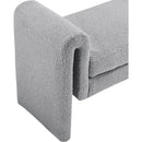 Color_Grey -- Stylus Grey Boucle Fabric Upholstered Bench IMAGE 5