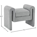  Color_Grey -- Stylus Grey Boucle Fabric Upholstered Bench IMAGE 6