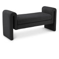  Color_Black -- Meridian Stylus Boucle Fabric Upholstered Bench IMAGE 1