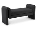  Color_Black -- Meridian Stylus Boucle Fabric Upholstered Bench IMAGE 1