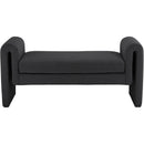  Color_Black -- Meridian Stylus Boucle Fabric Upholstered Bench IMAGE 3