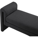  Color_Black -- Meridian Stylus Boucle Fabric Upholstered Bench IMAGE 5