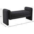  Color_Black -- Meridian Stylus Boucle Fabric Upholstered Bench IMAGE 6