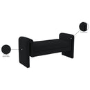  Color_Black -- Meridian Stylus Boucle Fabric Upholstered Bench IMAGE 7